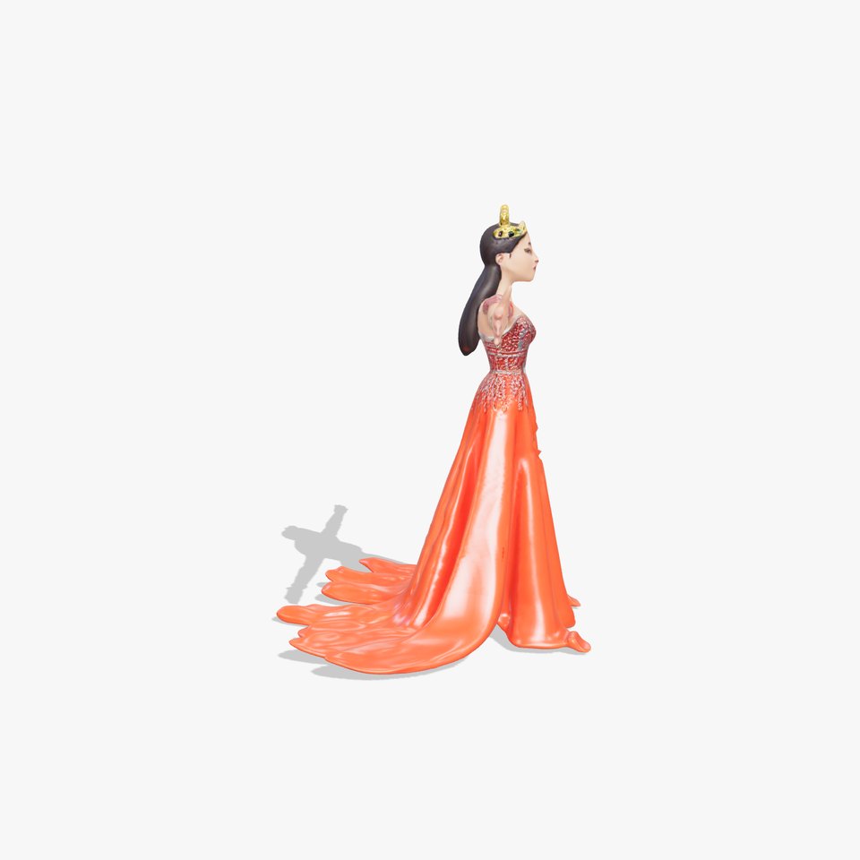 Elegant Princess Dress Model Pack with Crown